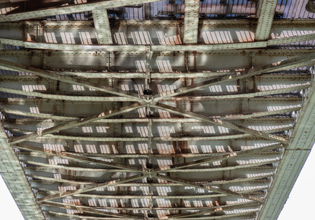 London, UK - Jun 16, 2025 - A detailed view of the Kew Railway Bridge (Strand-on-the-Green)...