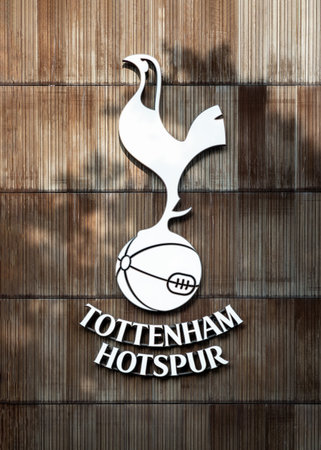 London, UK - Jun 09, 2025 - Dappled sunlight casts soft shadows across the iconic Tottenham Hotspur...