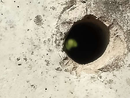 The holes on the cement floor. Before Constructionの写真素材