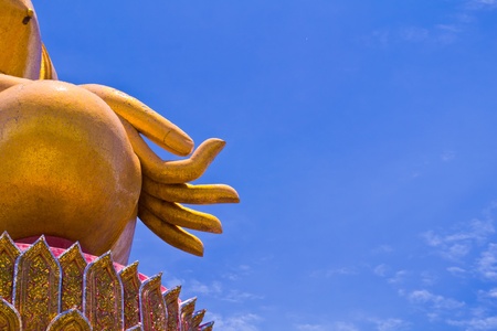 big hand buddha in thailandの写真素材