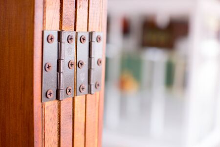 stainless hinges on doorの写真素材