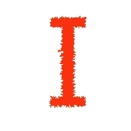 Fire letter I isolated on white background with clipping pathの写真素材