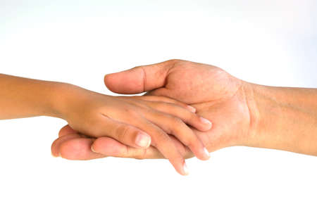 father giving hand to a childの写真素材