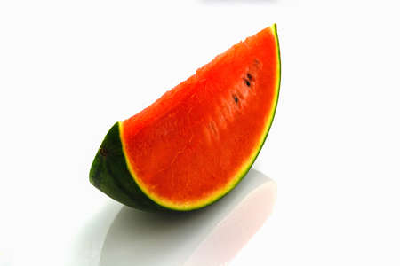 Slice of watermelon on white backgroundの写真素材