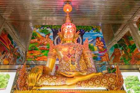 Buddha beautiful in Stainless the biggest church of Thailand. Wat Hua-suan, Amphur Bangkla, Chacheongsao, Thailand, Taken on 30 July, 2016のeditorial素材