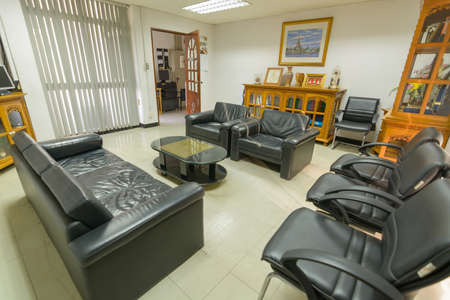 Conference table and chairs in meeting room in kyoritsu kiden fuji (thailand) company Limited Location Amata Nakorn Industrial Estate. T. Don Hua Loh, Muang Chon Buri, Chon Buri, Thailand, taken on August 25, 2016のeditorial素材