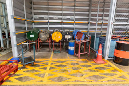 store industrial tanks of oil  at kyoritsu kiden fuji (thailand) company Limited Location Amata Nakorn Industrial Estate. T. Don Hua Loh, Muang Chon Buri, Chon Buri, Thailand, taken on August 25, 2016のeditorial素材
