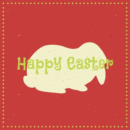 Happy Easter illustration. Silhouette of rabbit.のイラスト素材