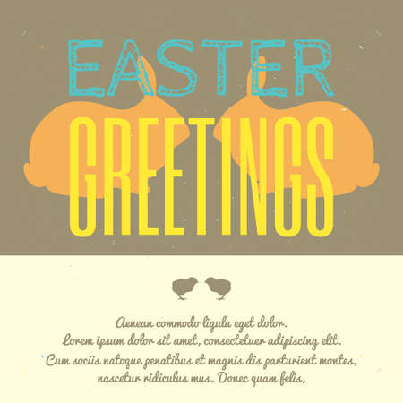 Easter Greeting Card or Invitation Template. Vector illustration.のイラスト素材