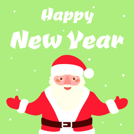 Illustration of Santa Claus, Christmas card design template. Vector illustration.のイラスト素材