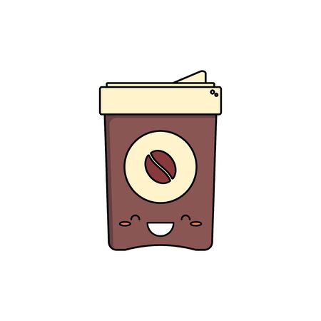 Disposable coffee cup. Isolated on a white background. Vector illustration.の写真素材