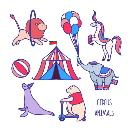 Circus animals. Vector.のイラスト素材