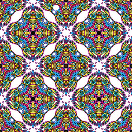 Ornament beautiful pattern with mandala. Geometric circle element made in vector. Perfect cards for any other kind of design, websites, birthday and other holiday. Kaleidoscope,yoga, india, arabicのイラスト素材