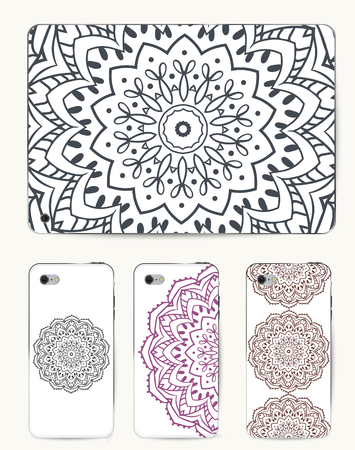 Hand drawn greeting card ornament illustration concept. Lace pattern design. Vector decorative banner of card or invitation design Vintage traditional, Islam, arabic, indian, ottoman motifs, elements.のイラスト素材