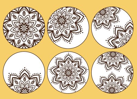 Hand drawn greeting card ornament illustration concept. Lace pattern design. Vector decorative banner of card or invitation design Vintage traditional, Islam, arabic, indian, ottoman motifs, elements.のイラスト素材