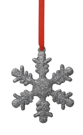 Christmas decoration star - isolated in whiteの写真素材