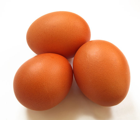 three eggs isolated in white