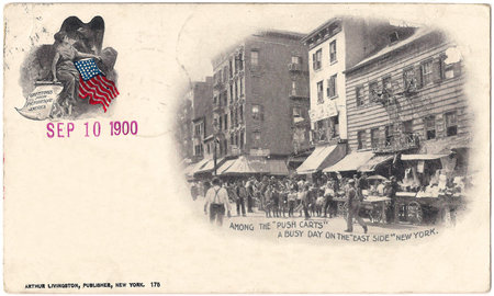 Vintage postcard from New York,East Side