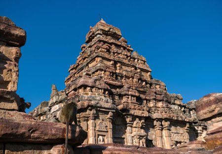 Sangameshwara temple outlook at Pattadakal, karnatakaの写真素材