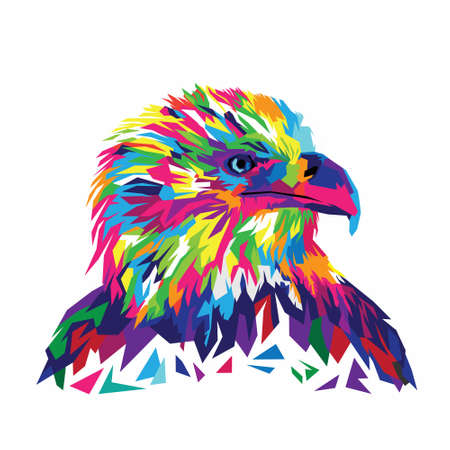 Colorful Eagle Illustration, Eagle Head, Eagle Artのイラスト素材