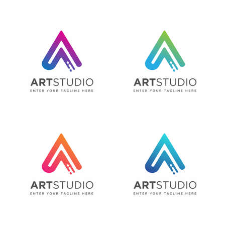 Creative A Logo Design Templatesのイラスト素材