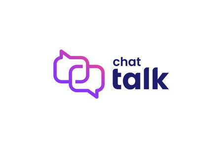 Chat Talk Logo Design Vector Template. Speech bubble chat icon symbol.のイラスト素材
