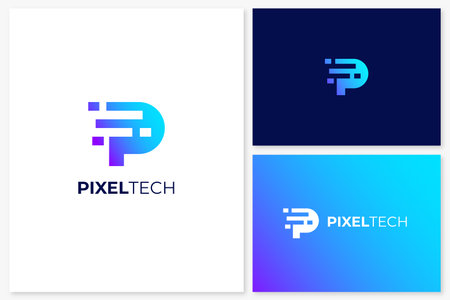 Letter P logo design. Modern minimal letter P logo design template.のイラスト素材