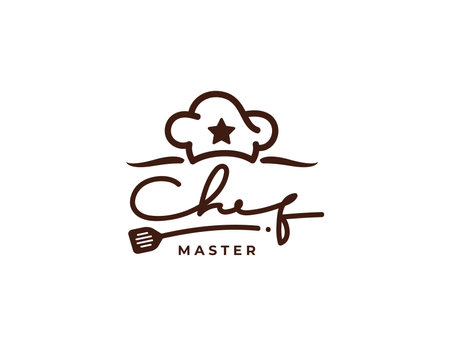 Chef logo template vector icon illustration design. Restaurant logo concept.のイラスト素材
