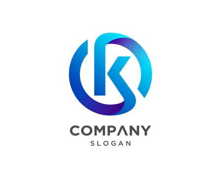 Initial Letter K Logo Design Vector Template. Abstract Letter K Logo Designのイラスト素材