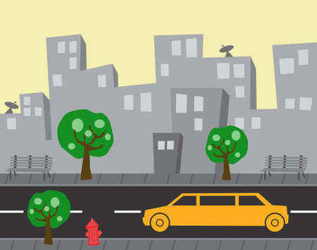 car in the cityのイラスト素材