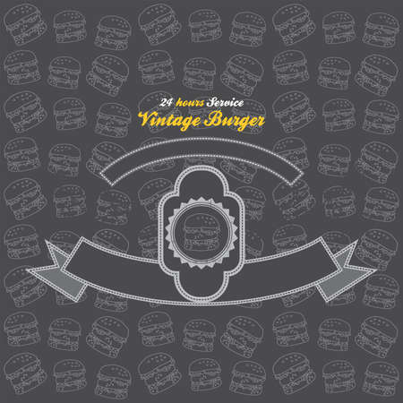 burger vintageのイラスト素材