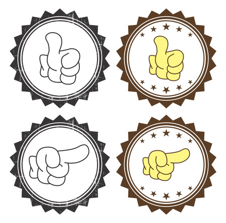 vintage label hand gestureのイラスト素材