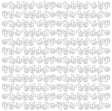 hand gesture cartoon patternのイラスト素材