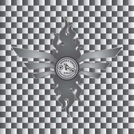 old motorcycle art flameのイラスト素材