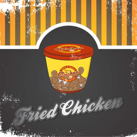 fast food art vintage colorのイラスト素材