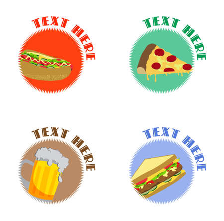 all fast food button setのイラスト素材