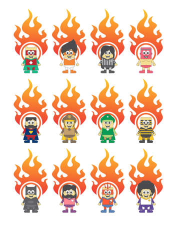 boy cartoon superのイラスト素材