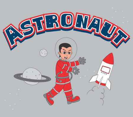 astronaut set redのイラスト素材