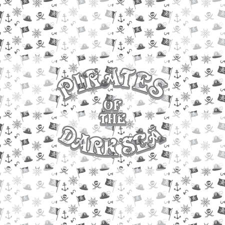 pirate icon patternのイラスト素材