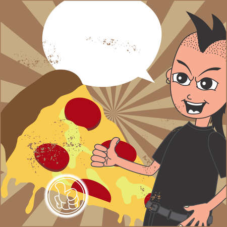 pizza page retroのイラスト素材
