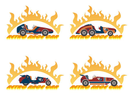 car racing art labelのイラスト素材