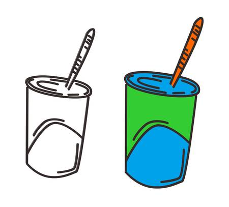 outline hand drawn glassのイラスト素材