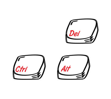 outline hand drawn keypadのイラスト素材