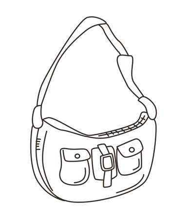 outline hand drawn bagのイラスト素材