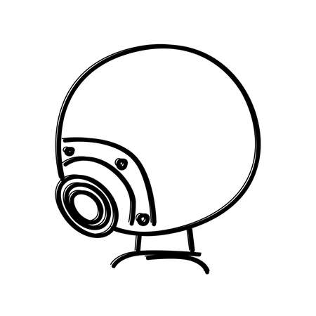 outline hand drawn web camのイラスト素材