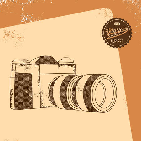 vintage zoom cameraのイラスト素材