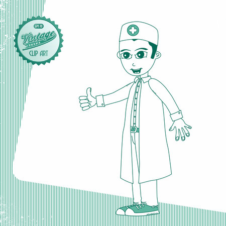 vintage page doctor youngのイラスト素材