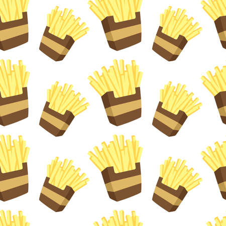 french fries patternのイラスト素材