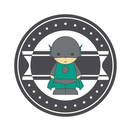 cat boy labelのイラスト素材