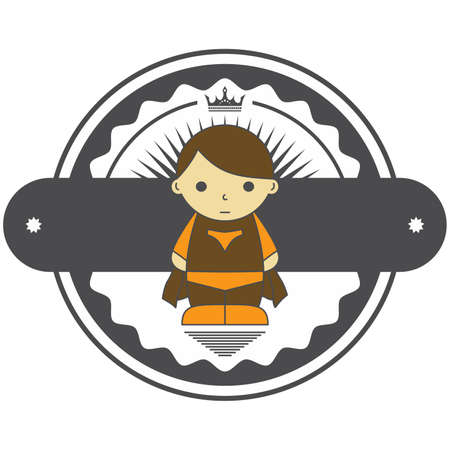 retro badge hero adorableのイラスト素材